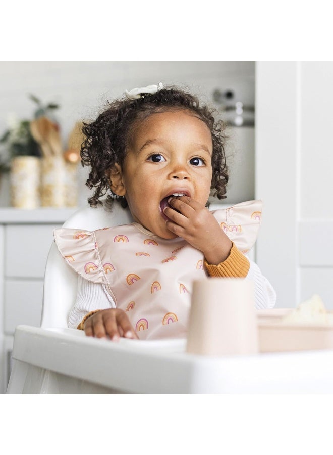 Tiny Twinkle Mess Proof Baby Bib - Waterproof & Lightweight Baby-Led Weaning Apron | 100% Recycled Polyester, Easy Clean & Machine Washable (Boho Rainbow, Small 6-24 Months) - Image 5