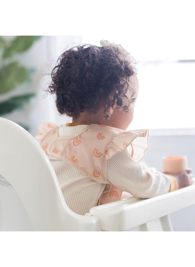 Tiny Twinkle Mess Proof Baby Bib - Waterproof & Lightweight Baby-Led Weaning Apron | 100% Recycled Polyester, Easy Clean & Machine Washable (Boho Rainbow, Small 6-24 Months) - Image 3