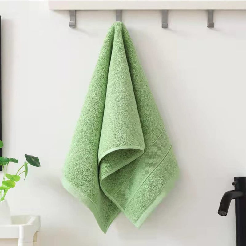 RUIBOLU Hand Towels for Bathroom - Cotton Ultra Soft Highly Absorbent Hand Towel 2 Set  Size 14"" x 30"" Home Bathroom Hand Towels for Bath  Hand  Face  Gym Towel (Green) - Image 5