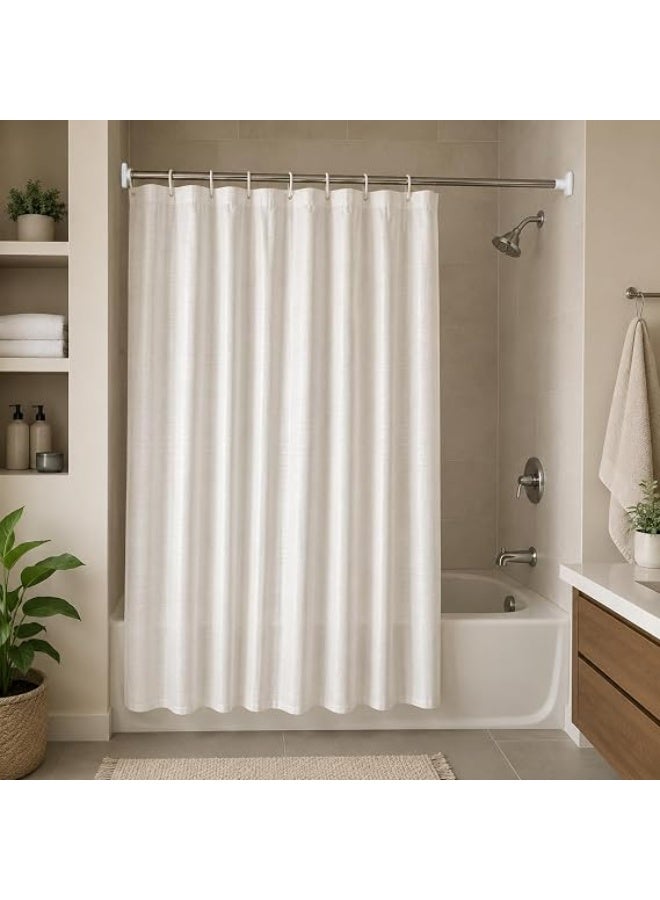 Adjustable Tension Shower Curtain Rod No Drill Extendable Stainless Steel Spring Rod for Bathroom Closet Window Laundry Hanging Pole Heavy Duty Rust Resistant Easy Installation - Image 1