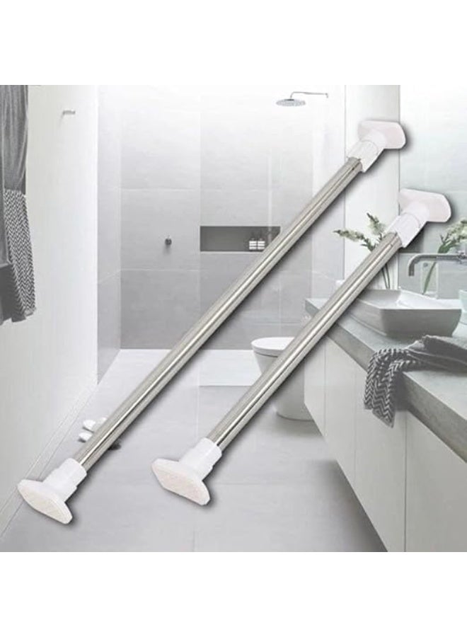 Adjustable Tension Shower Curtain Rod No Drill Extendable Stainless Steel Spring Rod for Bathroom Closet Window Laundry Hanging Pole Heavy Duty Rust Resistant Easy Installation - Image 5