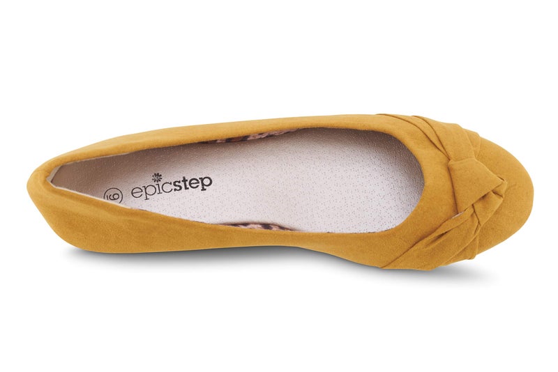 Epic Step Ballet Flats for Women Comfortable Flat Shoes for Women Dressy Casual Round Toe Flats, Mustard, Size 6 - Image 5