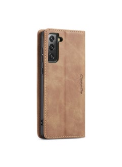 CaseMe CaseMe Samsung Galaxy S21FE Case Wallet, for Samsung Galaxy S21FE Wallet Case Book Folding Flip Folio Case with Magnetic Kickstand Card Slots Protective Cover - Brown  - Image 3
