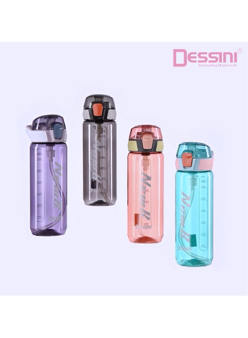 DESSINI Sports 800 ml Water Bottle, BPA Free, Leak Proof  For Sport ,Fitness, Gym , Picnic  400Oblack