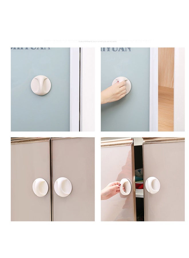 24 Pcs Self-adhesive Round Plastic Handle Handle Hand in Hand, Multi-functional Furniture Auxiliary Handle for Doors, Windows, Cabinets, Drawers, Wardrobes, Glass Doors - Image 3