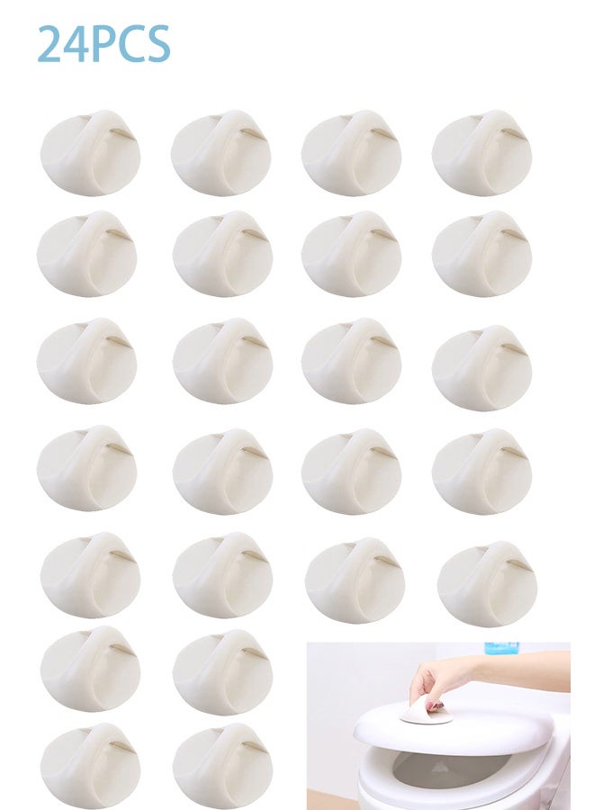 24 Pcs Self-adhesive Round Plastic Handle Handle Hand in Hand, Multi-functional Furniture Auxiliary Handle for Doors, Windows, Cabinets, Drawers, Wardrobes, Glass Doors - Image 1