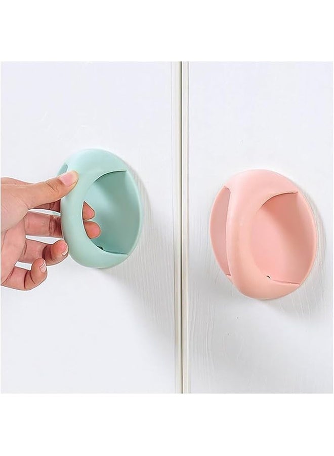 24 Pcs Self-adhesive Round Plastic Handle Handle Hand in Hand, Multi-functional Furniture Auxiliary Handle for Doors, Windows, Cabinets, Drawers, Wardrobes, Glass Doors - Image 5