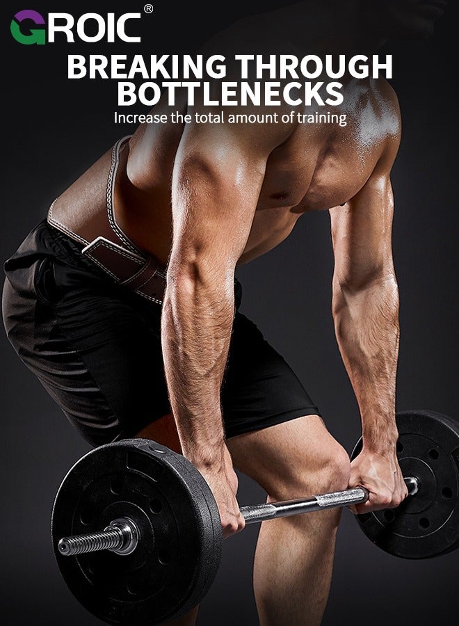 GROIC 15cm Wide Weight Lifting Belt for Men & Women, Leather Lifting Belts Gym Weight Belt Lumbar Back Support for Weightlifting, Powerlifting, Strength Training, Squats and Deadlift Workout (M) - Image 3