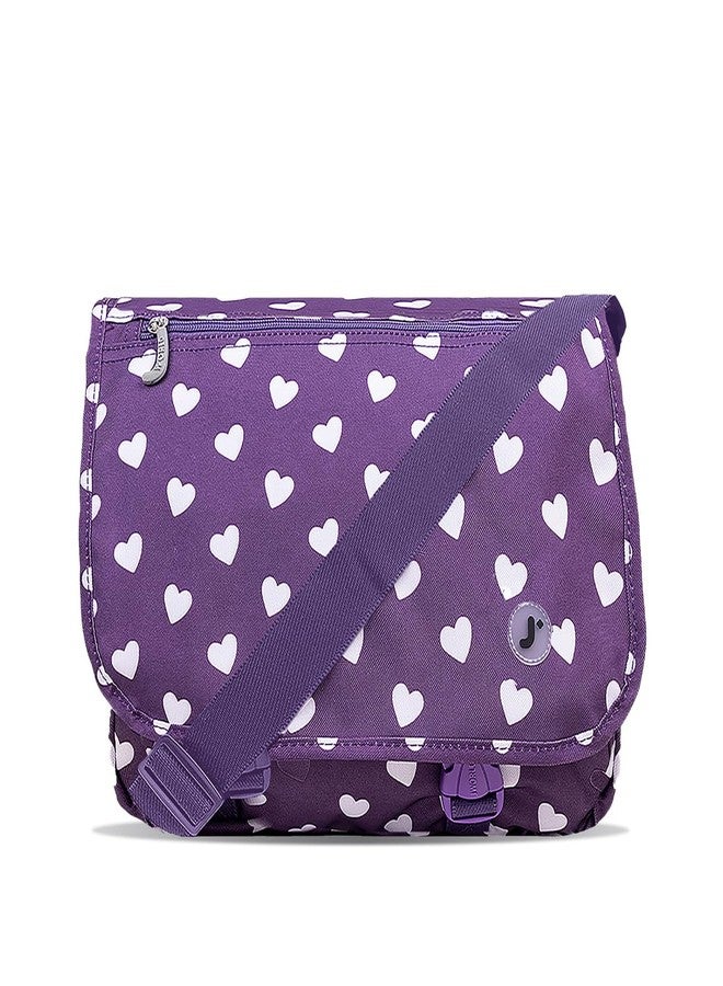 J World New York Terry Cute Messenger Bag for Women Kids School, Purple Heart