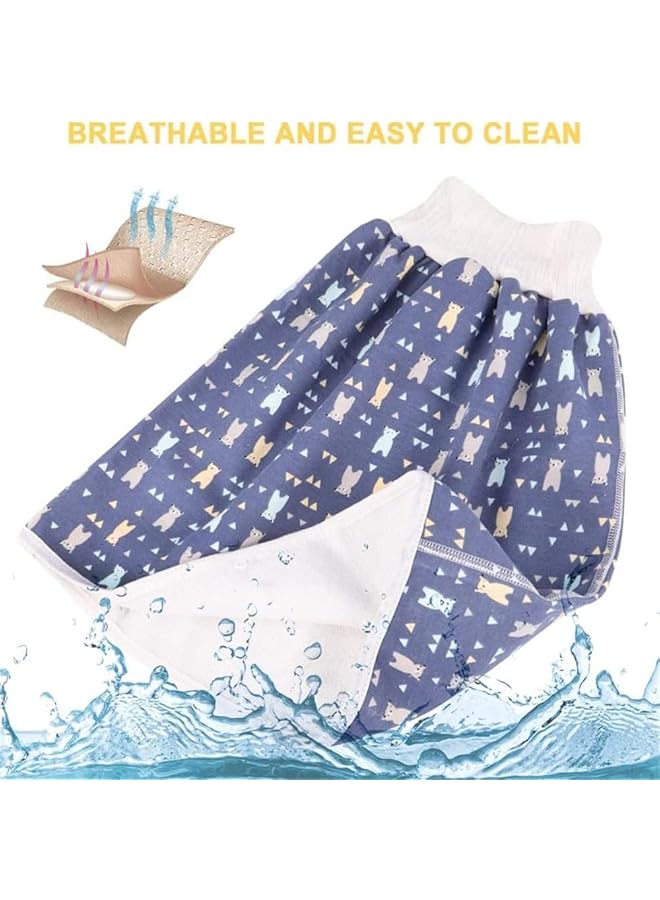 أكس سبرينج تنورة تدريب على استخدام المرحاض الربيعية، تنورة حفاضات للأطفال، سراويل تدريب على الحفاضات من القطن قابلة للغسل وإعادة الاستخدام، ملابس داخلية لتدريب الأطفال الصغار على التبول، حفاضات التدريب على استخدام المرحاض، ملابس نوم ليلية للأولاد والبنات - Image 2