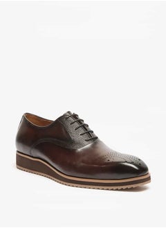 DUCHINI Men's Perforated Oxford Shoes with Lace-Up Closure  - Image 1