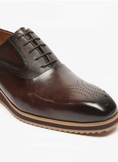 DUCHINI Men's Perforated Oxford Shoes with Lace-Up Closure  - Image 5