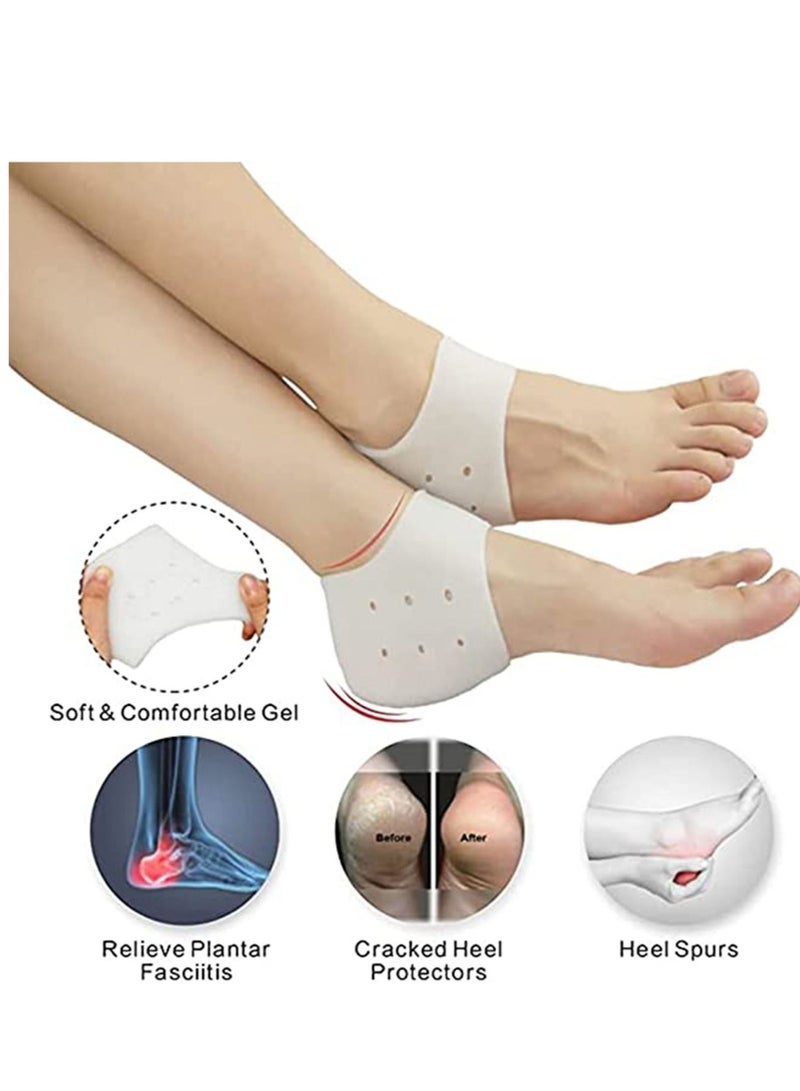 SYOSI Heel Protectors Plantar Fasciitis Inserts Heel Pads Cushion Great for Heel Pain Heal Dry Cracked Heels Achilles Tendinitis for Men Women Gel Heel Cups - Image 2