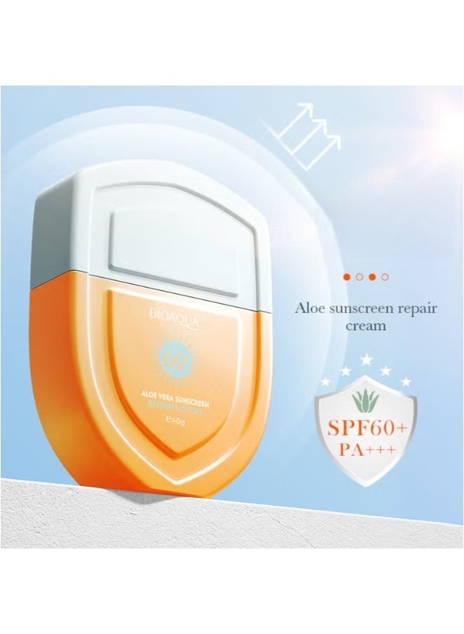 BIOAOUA Sunscreen SPF 60, Aloe Vera Face Sunscreen, ACE UVA/UVB Protection Moisturizer, Non-Toxic, Waterproof, For Face and Body, Sunscreen Lotion (For Face, Neck and Body) 40g - Image 2