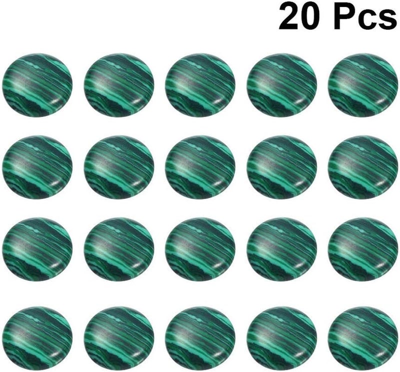 comfrt 20pcs Natural Half Round Flat Back Cabochons Stones Beads Malachite Semi Precious Gemstones Dome Cameos for Jewelry Making 14mm - Image 2