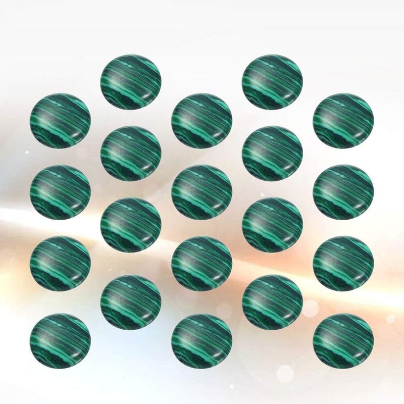 comfrt 20pcs Natural Half Round Flat Back Cabochons Stones Beads Malachite Semi Precious Gemstones Dome Cameos for Jewelry Making 14mm - Image 5