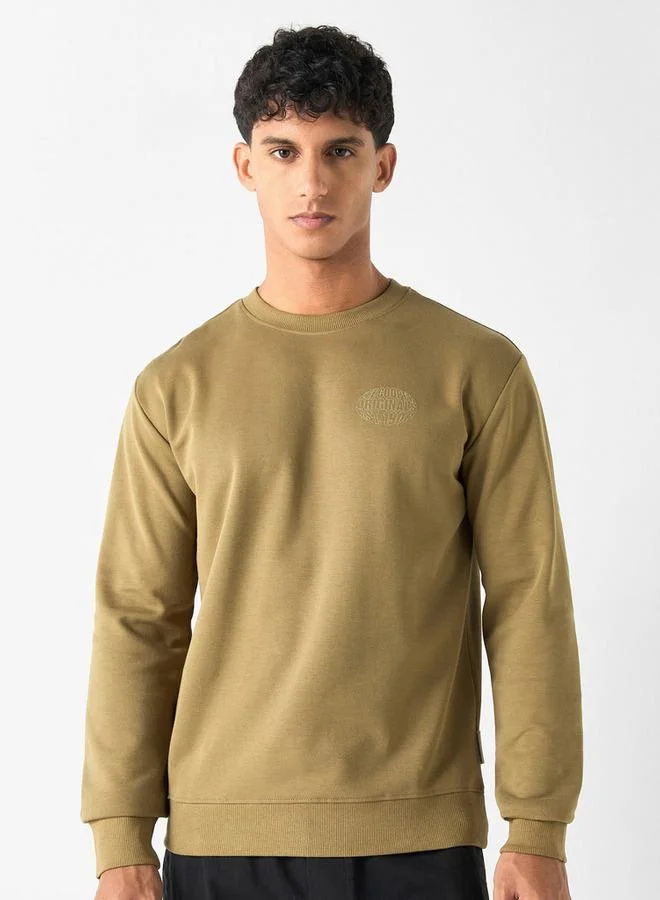 Lee Cooper Printed Sweatshirt with Long Sleeves and Crew Neck