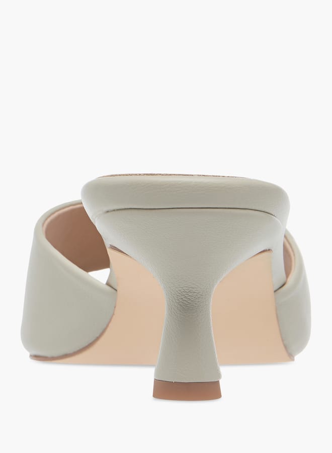 Flora Bella By Shoexpress Women Solid Slip-On Sandals with Flared Heels - Image 5