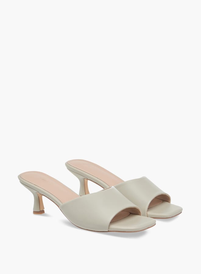 Flora Bella By Shoexpress Women Solid Slip-On Sandals with Flared Heels - Image 3