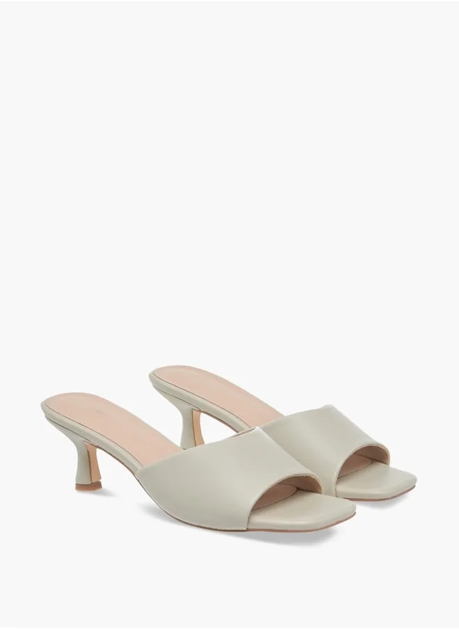 Flora Bella By Shoexpress Women Solid Slip-On Sandals with Flared Heels