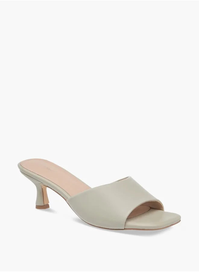 Flora Bella By Shoexpress Women Solid Slip-On Sandals with Flared Heels