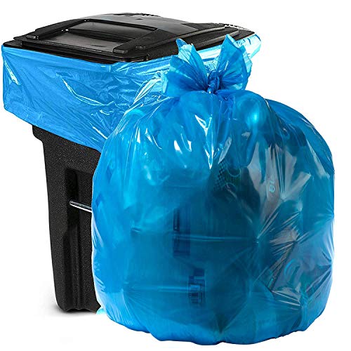 Aluf Plastics 95-96 Gallon Blue Trash Bags - (Pack of 32) - 2.0 MIL (Equivalent) - Garbage or Recycling Bags 32" x 29" x 68" - Large Plastic Can Liners - for Industrial, Home, Contractor, Recycling - Image 5
