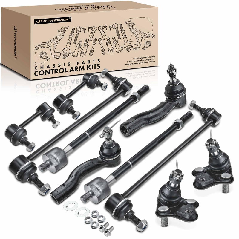 APremium Set of 10 Front Lower Ball Joint Inner Outer Tie Rod End Front Rear Sway Bar Link Compatible with Toyota RAV4 2001 2002 2003 L4 20L Gas Only