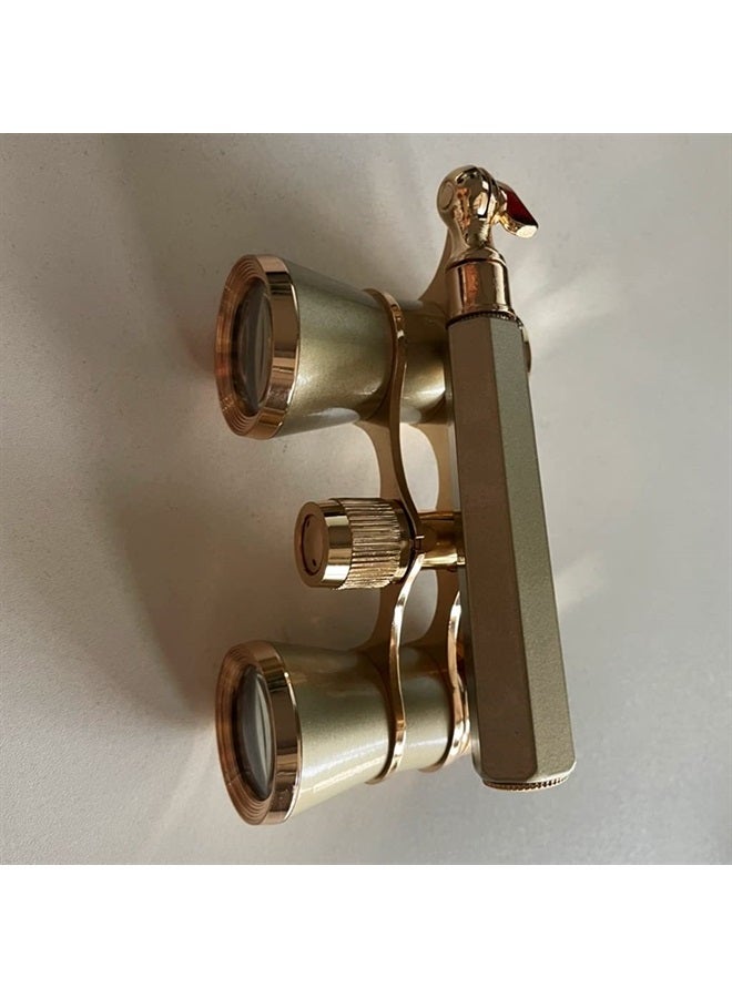 BYNNIX 3X25 Opera Glasses Binocular Telescope with Handle/Accessory Kit Women Telescope Women Girl Gift Gold Glasses Binoculars Vintage Glasses for Women with Handle - Image 4