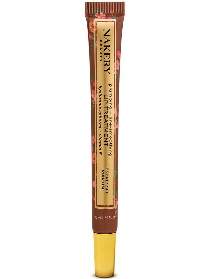 Nakery Plumping Lip Treatment for Dry Cracked Lips - Line Smoothing Lip Plumper for Women with Hyaluronic Acid Serum for Lips - Non Sticky Lip Gloss Plumper for Petal Soft Lips - Espresso Martini - Image 4