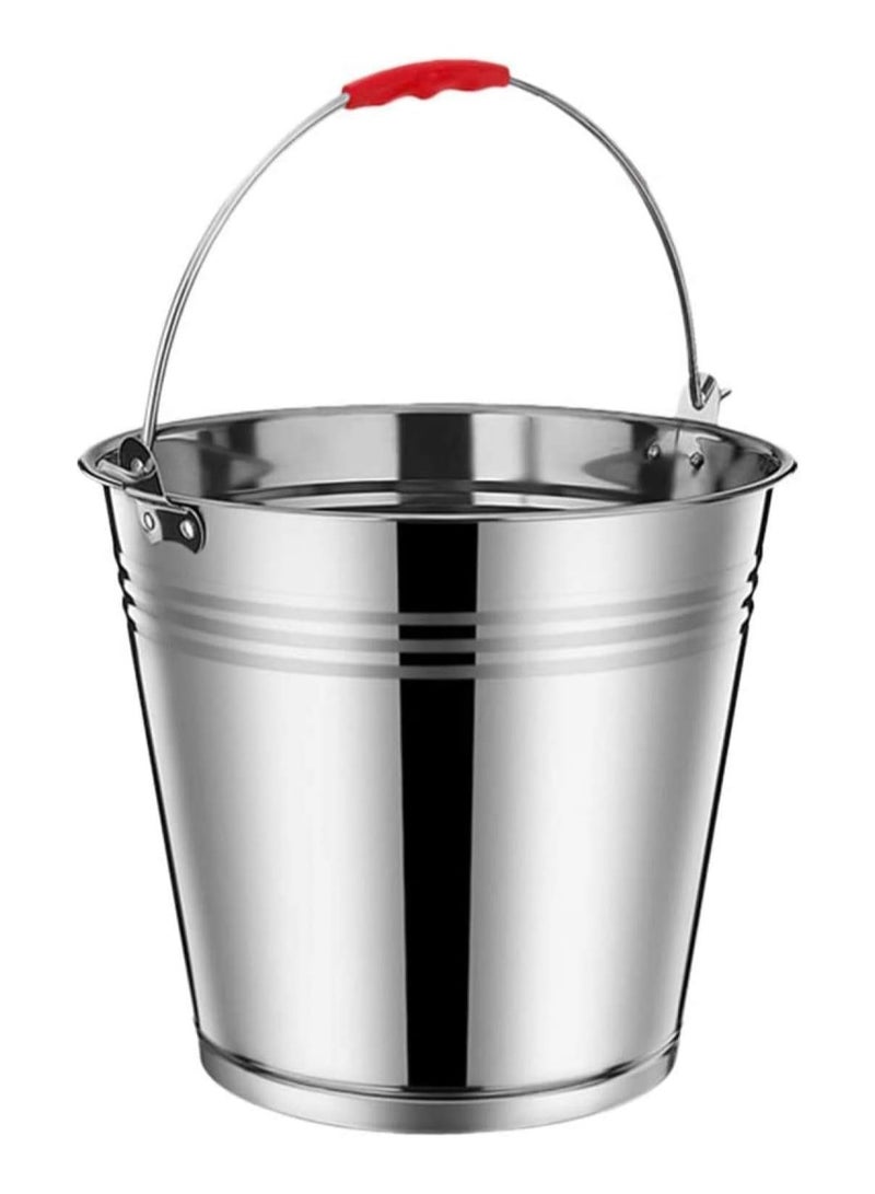 MARKQ Metal Bucket 10L Strong Galvanized Steel Bucket with Handle, Heavy Duty General Purpose Strong Cleaning Bucket for Outdoor Cool Drinks Garden Storage Waste Ash Coal Log Fire Water Bucket  - Image 1