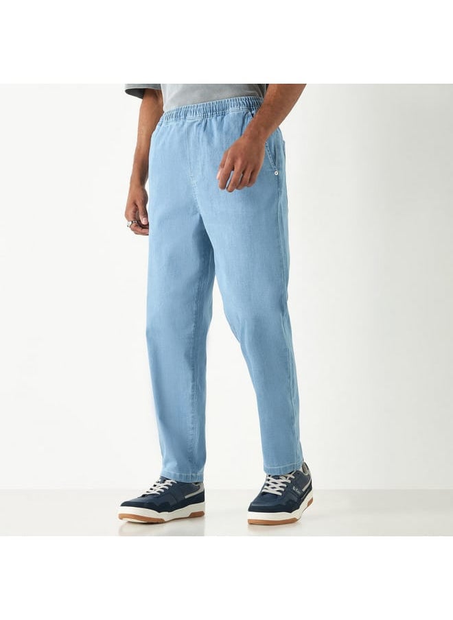 Lee Cooper Lee Cooper Solid Relaxed Fit Pants with Pockets  - Image 1