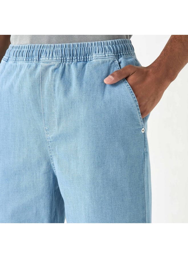 Lee Cooper Lee Cooper Solid Relaxed Fit Pants with Pockets  - Image 4