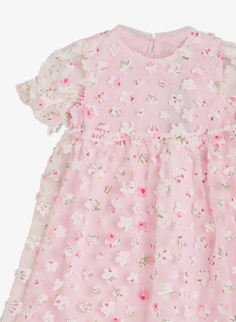 Ripples  Girls Blush Floral Tulle Party Dress for Women | Best Price UAE