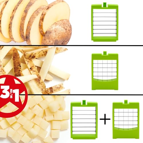 Starfrit Pro Fry Cutter & Cuber - 3-in-1 - Homemade French Fries, Slices and Diced Cubes Potato & Vegetable - Image 4