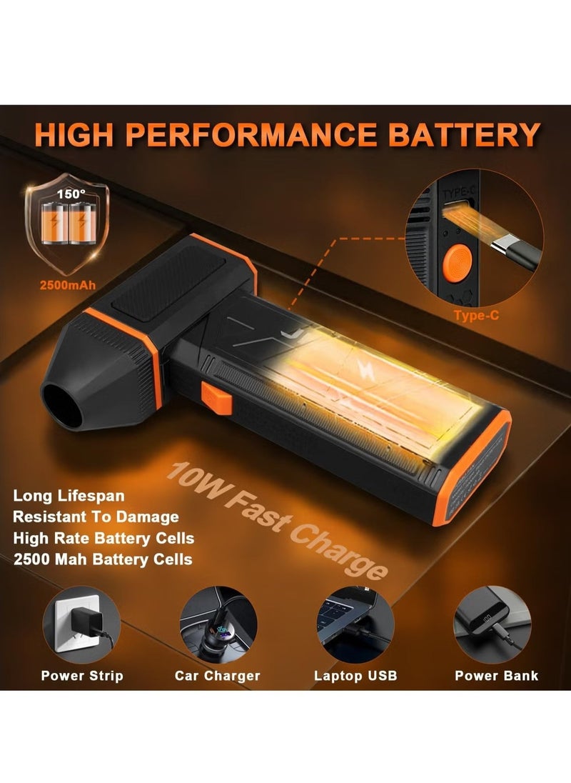 JAJEEK Super Power Turbo Fan Cordless Air Blower – High-Performance Compressed Air Cleaning Tool for Laptop, Keyboard, PC, Car Interior, and Electronics – Rechargeable Cordless Design for Powerful Dust Removal - Image 4