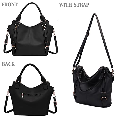 Soperwillton Purses for Women Large Shoulder Handbag Tote PU Leather Hobo Crossbody Bag Ladies Wallet Set 4pcs - Image 2