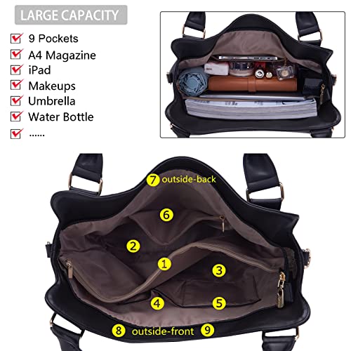 Soperwillton Purses for Women Large Shoulder Handbag Tote PU Leather Hobo Crossbody Bag Ladies Wallet Set 4pcs - Image 5