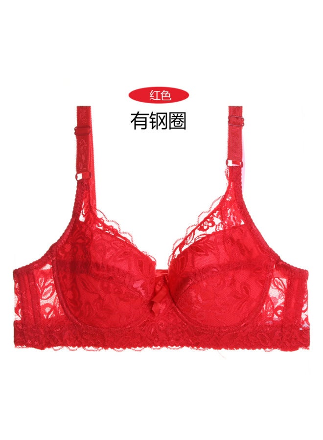 European And American Style Intimates Full Lace Thin Cotton 100kg Fat MM Large Cup Large Size Adjustable Bra