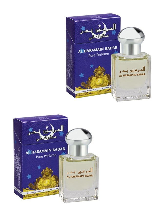 Al Haramain 2 Pcs Al Haramain Pure Perfume Badar 15ML Perfume Oil – Unisex - Image 1