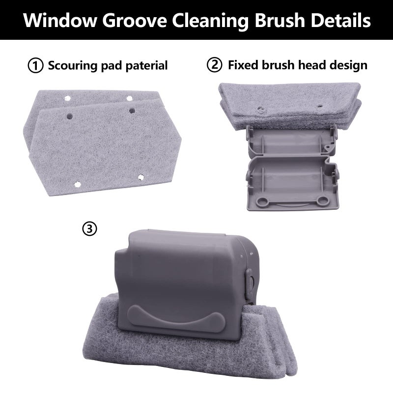 Korunb Koishu Magic Window Groove Cleaning Brush, Hand-held Window Track Cleaner Brushes Tools Set, Sliding Door Track Cleaner, Sill, Tile Lines, Shutter, Car Vents, Keyboard, Small Spaces Clean - Image 4
