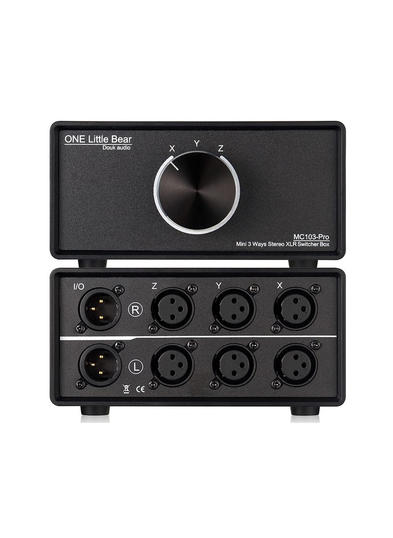 Nobsound Nobsound 3-IN-1-OUT XLR Audio Switch ; Balanced Audio Converter ; 3-Way Stereo Passive Audio Selector Switcher (MC103 Pro 3-in)  - Image 1