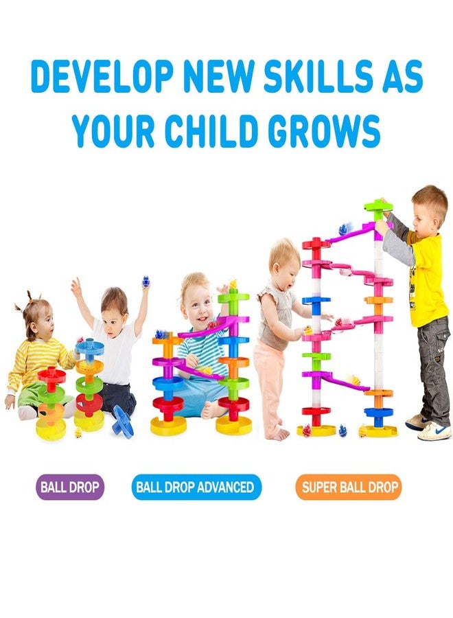 WEofferwhatYOUwant Ball Drop Toy - 14-Piece Expandable STEM Tower Set for Toddlers 9M+ | DIY Bridge, 1.8" Rattle Balls, Stackable Ramps | Safe, Durable Polypropylene | Interactive & Imaginative Play - Image 5