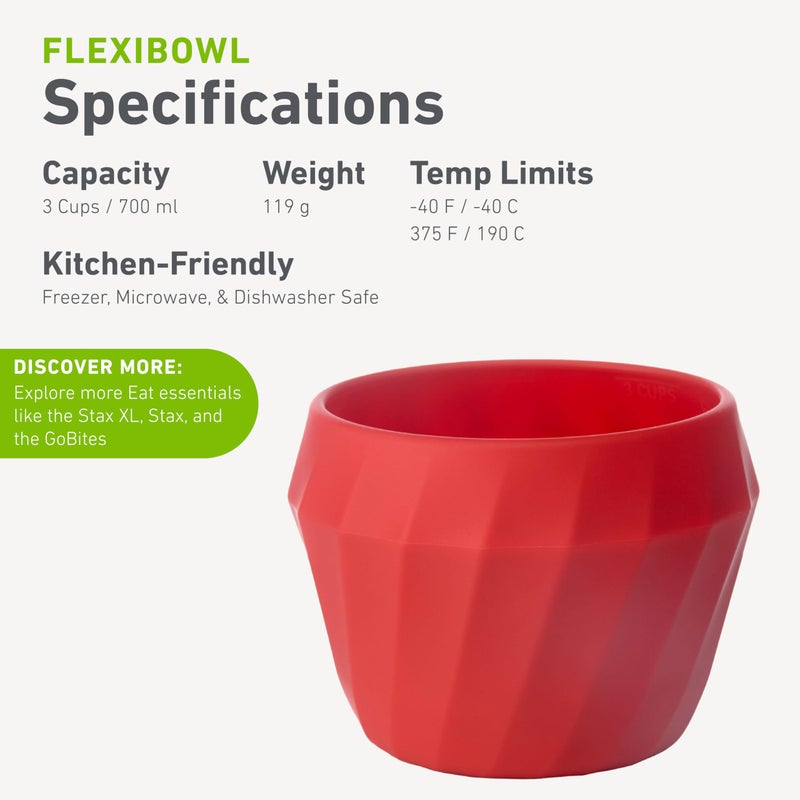 humangear Flexibowl | Convertible Camping Bowl | On the Go | Packable & Easy to Clean, Red - Image 5