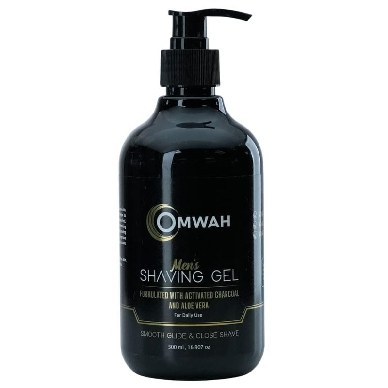 OMWAH Activated Charcoal Barber Shaving Gel Straight Razor Shave Gel 169 oz