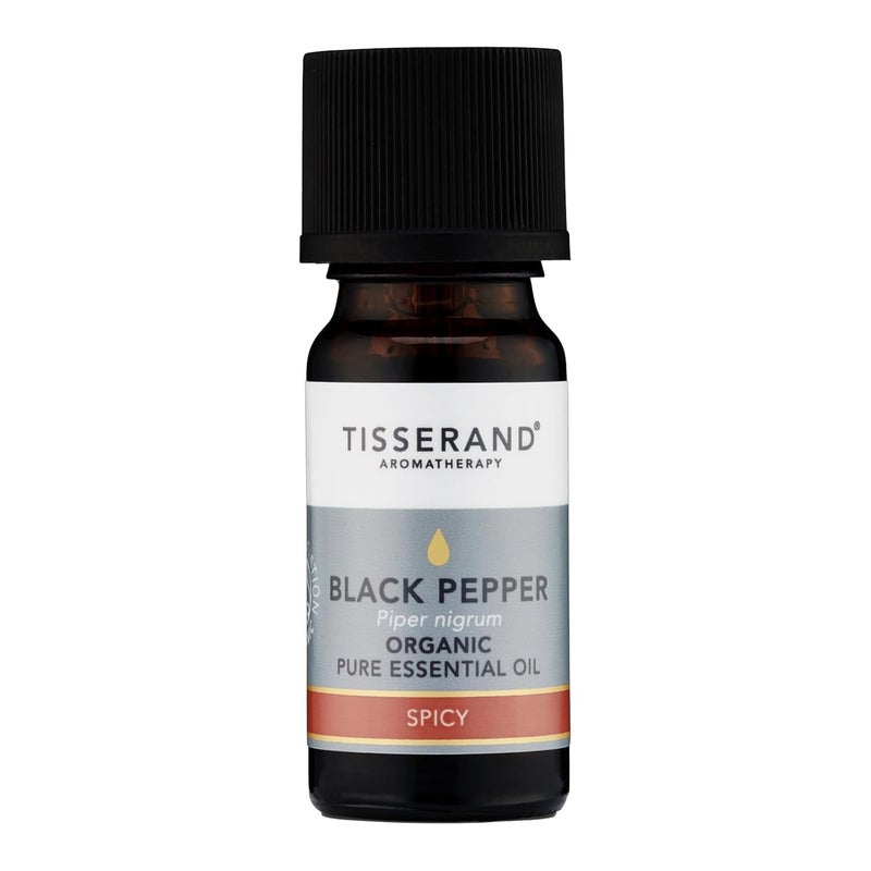 Tisserand Organic Pure Essential Oil - Effective Immune Booster - Eases Achy Muscles - Warm Spicy Woody Stimulating Aroma - Black Pepper - 0.3 oz