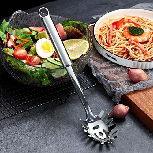Berglander Pasta Fork, Stainless Steel Pasta Server, Spaghetti Spoon, Spaghetti Server, Noddle Fork, Heat Resistant (Silver) - Image 3