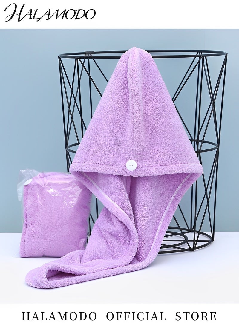هالامودو 3 قطع من مناشف تجفيف الشعر للنساء قطنية للحمام قبعة لتجفيف الشعر بسرعة وامتصاص عالي، منشفة مايكروفايبر تجفيف الشعر الحريرية، عباءة تجفيف الشعر هدية رائعة للنساء - Image 4