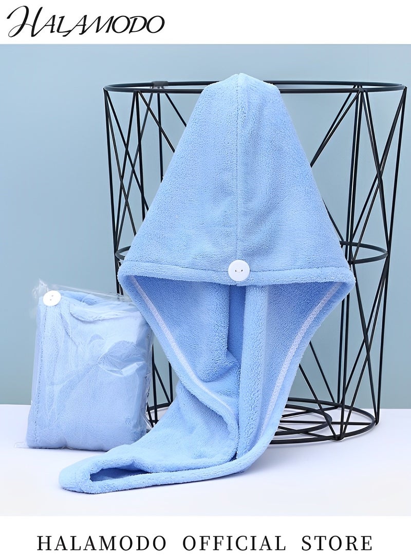 هالامودو 3 قطع من مناشف تجفيف الشعر للنساء قطنية للحمام قبعة لتجفيف الشعر بسرعة وامتصاص عالي، منشفة مايكروفايبر تجفيف الشعر الحريرية، عباءة تجفيف الشعر هدية رائعة للنساء - Image 5