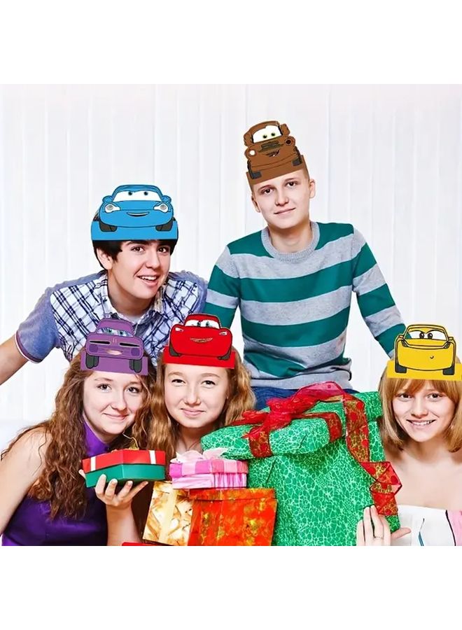 6 Piece Lightning McQueen Cars Birthday Party Hats Paper Cones Decorations - Image 5