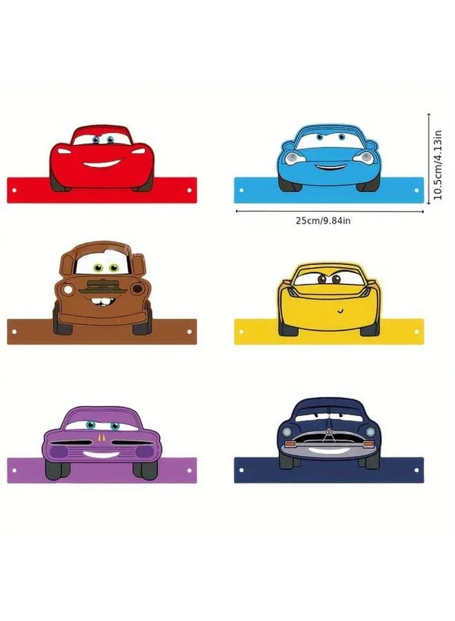 6 Piece Lightning McQueen Cars Birthday Party Hats Paper Cones Decorations - Image 4